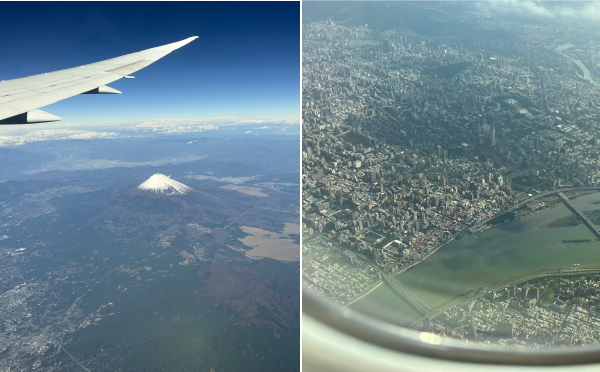 飛行機の窓から見える台湾